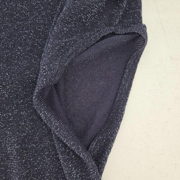 Soft Surroundings Womens Metallic Knit Tunic PM Cold Shoulder Black 3981 - Picture 9 of 10